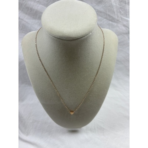 Rose Gold Metal Heart Necklace Choker - Picture 1 of 8